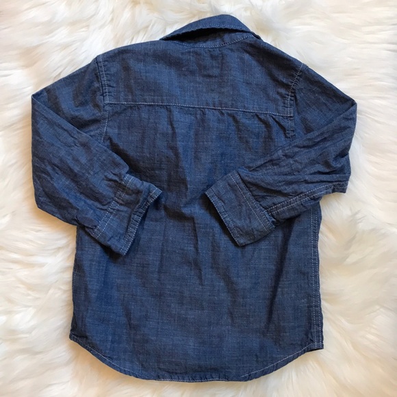 Baby Boys Long Sleeve Chambray Jean Shirt - Picture 3 of 3